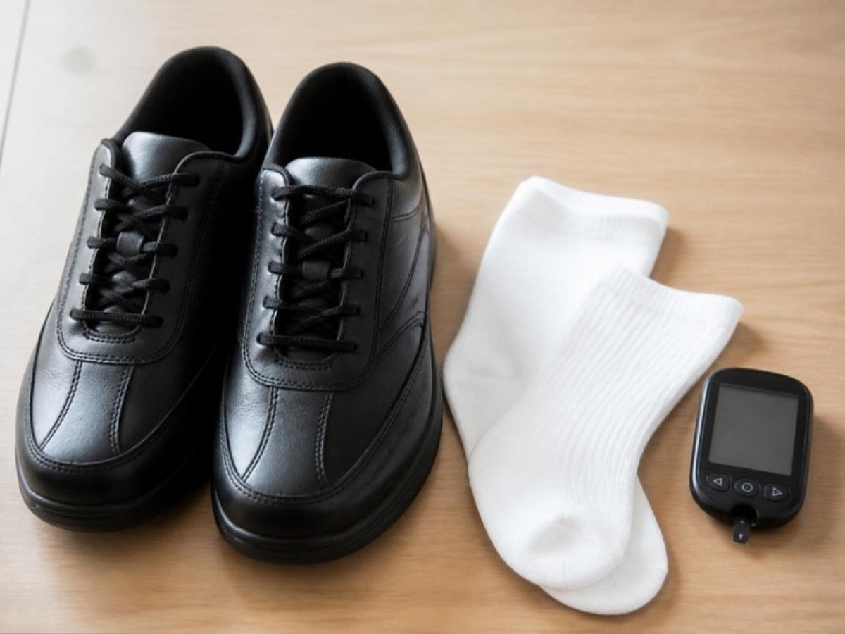 Shoes, socks and glucometer, diabetic foot care in Vanasthalipuram